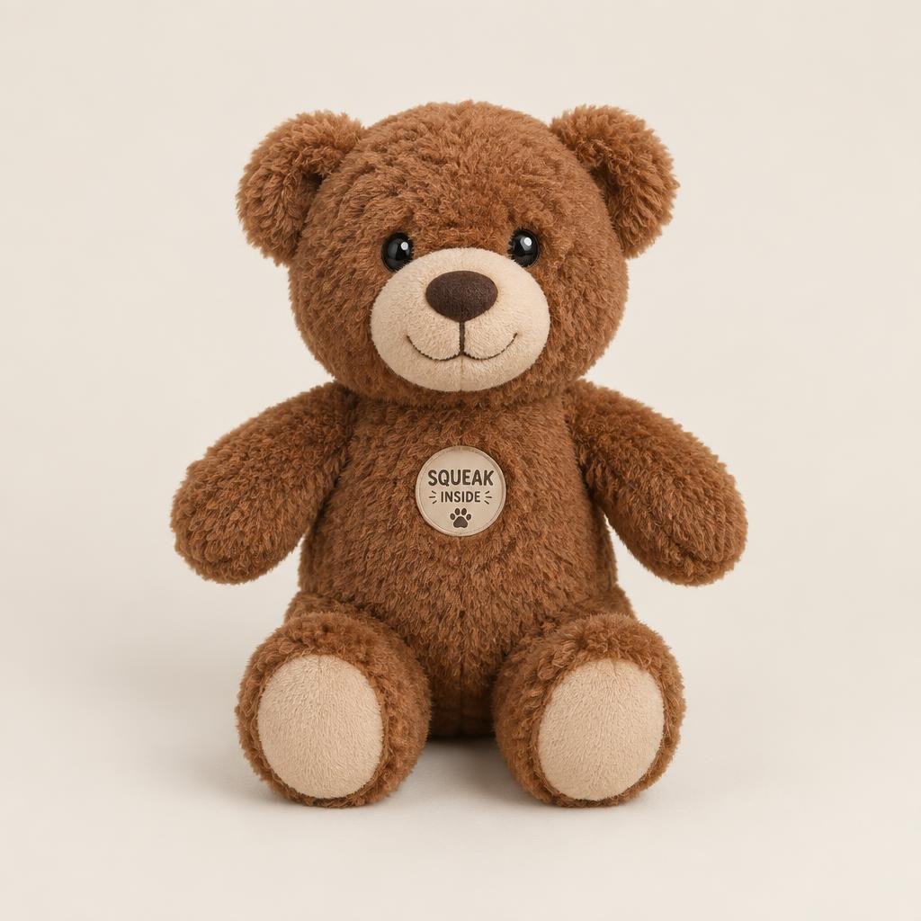 Squeaky Plush Bear Toy